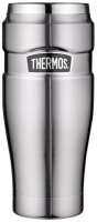 Thermos Isolierter Trinkbecher Edelstahl silbern Trinkverschluss 0,47L