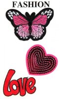 Bügelsticker Schmetterling Herz Love ca 5cm
