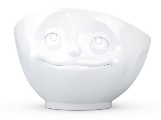 Schale mit Gesicht verträumt weiß 500ml Müslischale lustige Tasse Porzellan