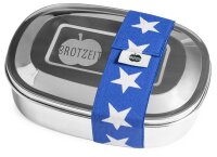 Brotzeit Magic Brotdose aus Edelstahl mit Trennsteg Sterne blau