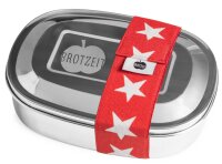 Brotzeit Magic Brotdose aus Edelstahl mit Trennsteg Sterne rot
