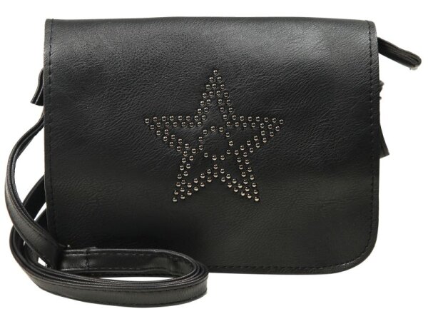 Kleine Damenhandtasche schwarz mit Stern 20x16x6cm