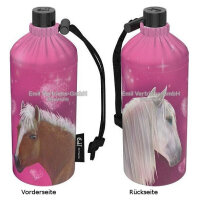 Trinkflasche Emil 0,3l ovale Glasflasche Pferd pink Horse