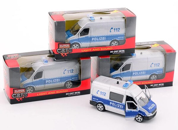 Spielzeugauto Polizei Transporter Metall Licht & Sound