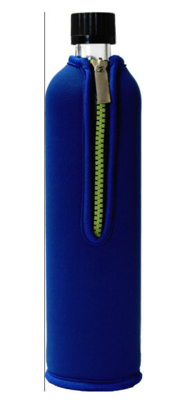 Dora Trinkflasche aus Glas mit Neoprenbezug blau 0,5l