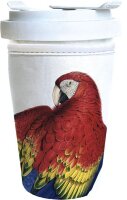 Kaffeebecher to go Porzellan mit Deckel Gelbflügelara 0,35L