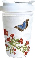 Kaffeebecher to go Porzellan mit Deckel Merian Himmelsfalter Royal 0,35L