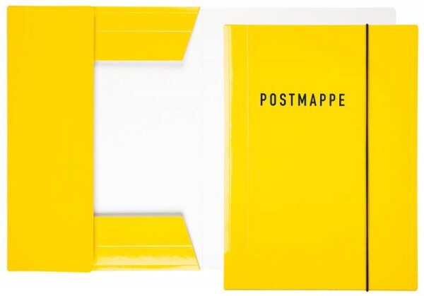 Postmappe A4 gelb Pappe FSCmix Gummizug