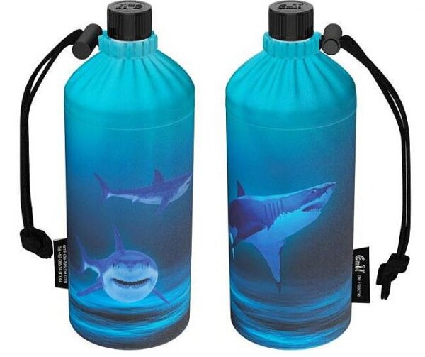 Trinkflasche Emil 0,4l Glasflasche Hai Sharks