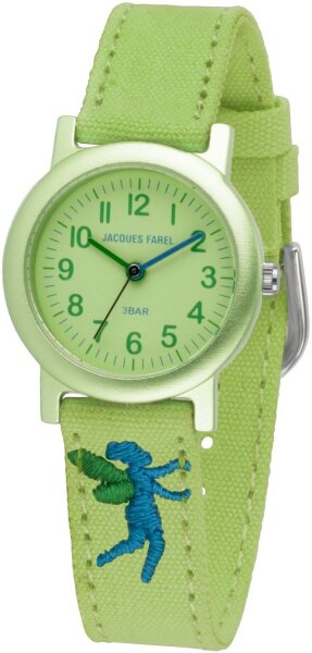 Kinderuhr grün Elfe Öko Armband Baumwolle Jacques Farel