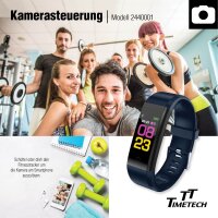 TimeTech Digitaluhr Fitnesstracker schmal schwarz