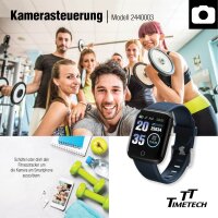 TimeTech Digitaluhr Smartwatch Fitnesstracker schwarz