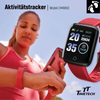 TimeTech Digitaluhr Smartwatch Fitnesstracker schwarz