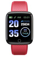 TimeTech Digitaluhr Smartwatch Fitnesstracker rot
