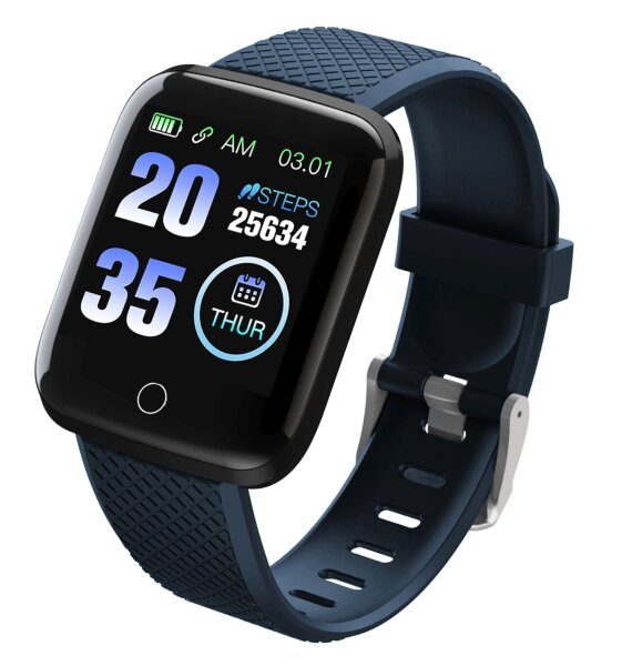 TimeTech Digitaluhr Smartwatch Fitnesstracker blau
