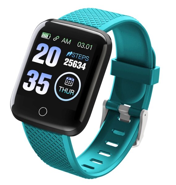 TimeTech Digitaluhr Smartwatch Fitnesstracker türkis