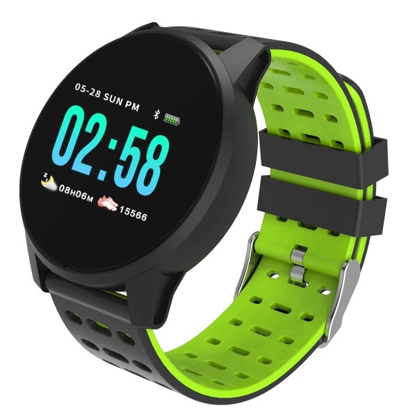 TimeTech Digitaluhr Smartwatch Fitnesstracker rund grün
