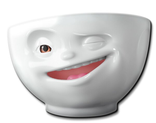 Magnet Zwinkernd Schale mit Gesicht lustige TV Tassen