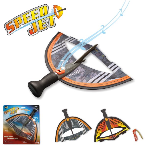 Flugspielzeug Speed Jet Schleudersegler mit Pfeife