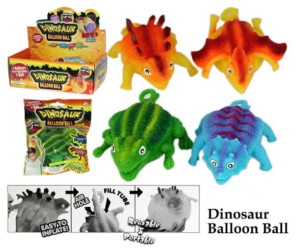 Dinosaurier Gummi Luftballon Quetschball 1Stk