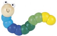 Holzspielzeug Lustige Raupe Wurm blau Greifspielzeug ab 10 Monaten
